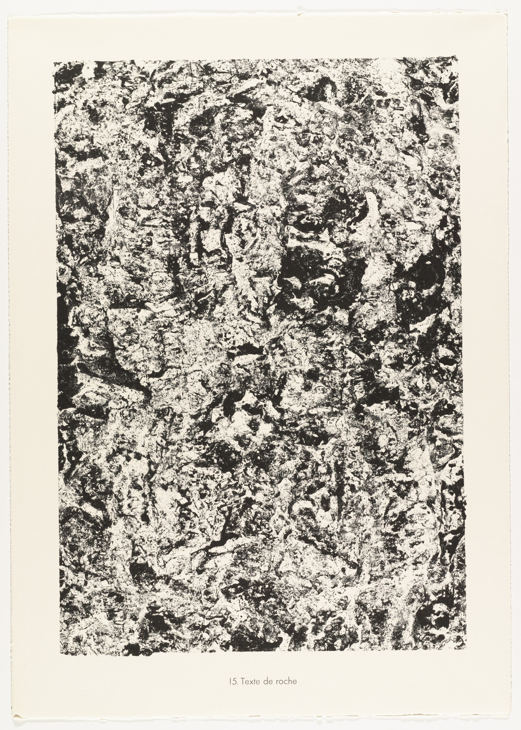 Jean Dubuffet. Rock Text (Texte de roche) from the portfolio Waters, Stones, Sand (Eaux, Pierres, Sable) from Phenomena (Les Phénomènes). 1959
