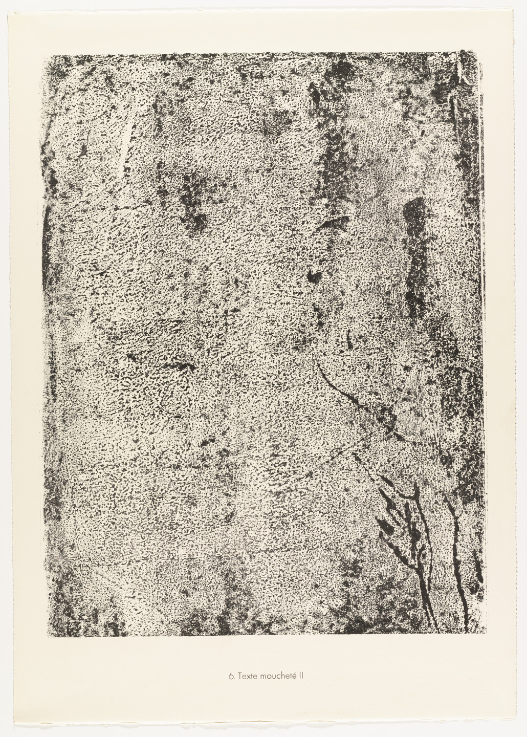Jean Dubuffet. Mottled Text II (Texte moucheté II) from the portfolio Sites and Paths (Sites et chaussées) from Phenomena (Les Phénomènes). 1959