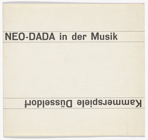 Program for Neo-Dada in der Musik, Kammerspiele, Düsseldorf, June 16, 1962