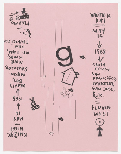 Poster for Vautier Day / Knížák Night, Fluxus West, various cities, California, May 15–16, 1968