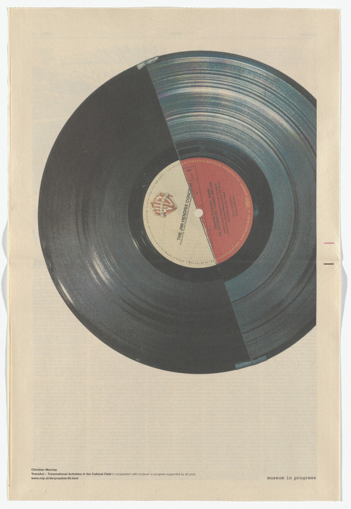 Christian Marclay. Untitled from the Museum in Progress project TransAct: Transnational Activities in the Cultural Field