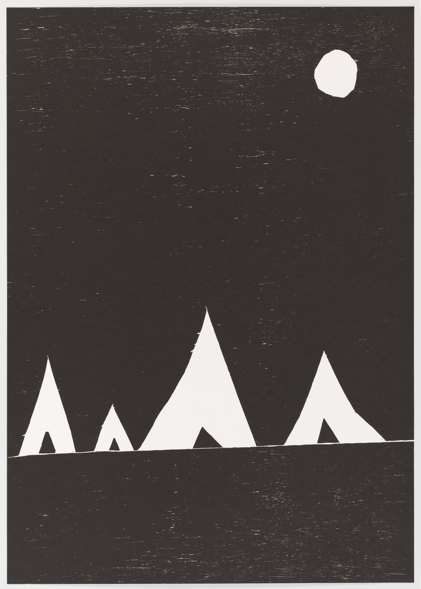 David Shrigley. Untitled (Four tents) from an untitled portfolio