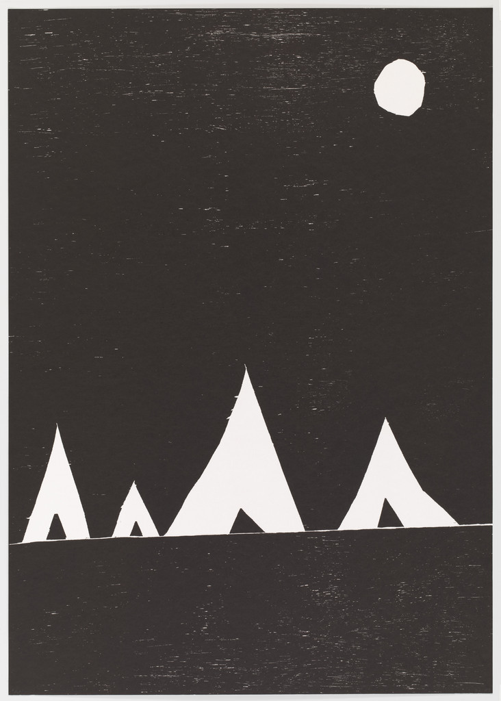 Untitled (Four tents) from an untitled portfolio by David Shrigley