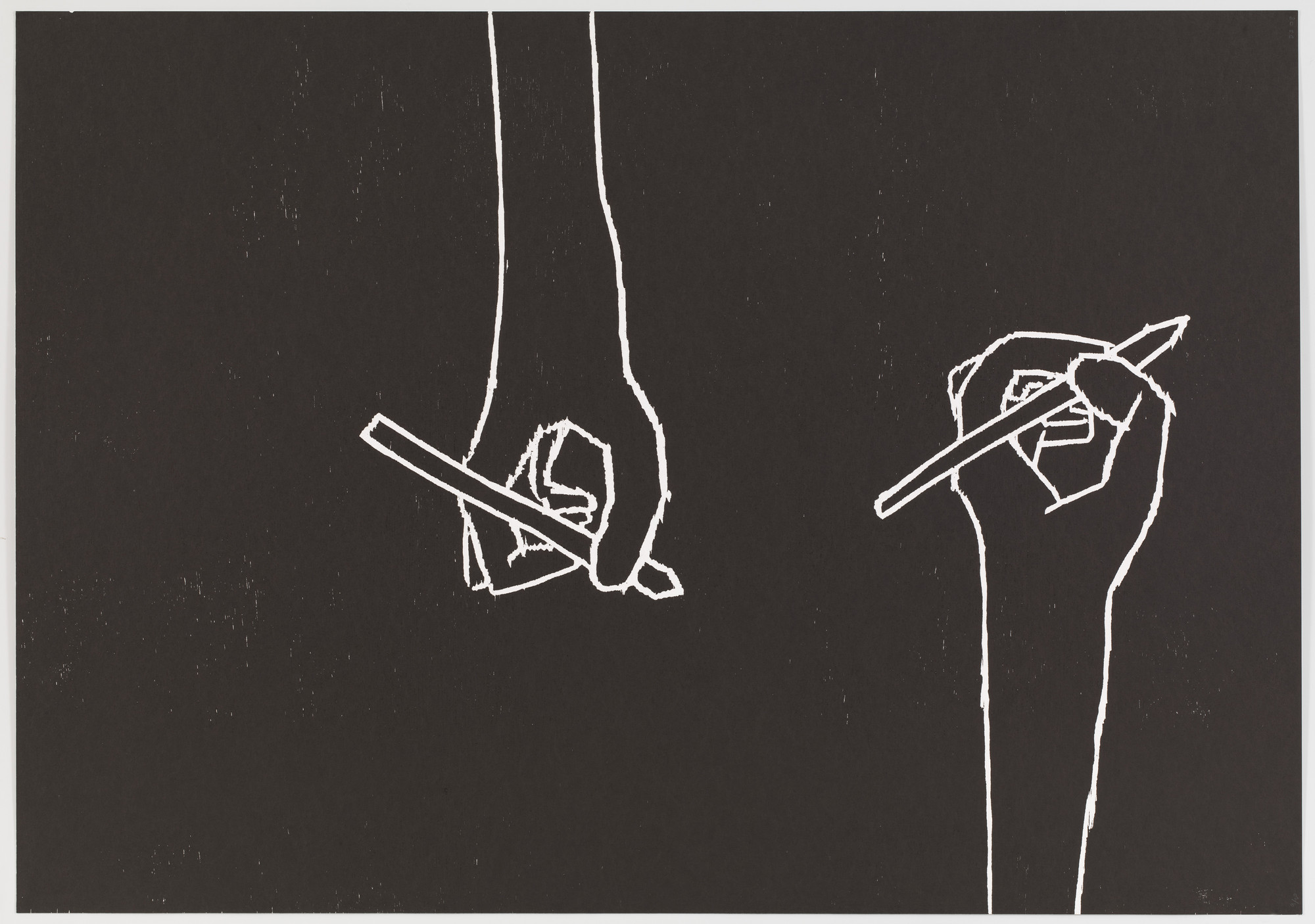 David Shrigley. Untitled (Hands writing) from an untitled portfolio. 2008