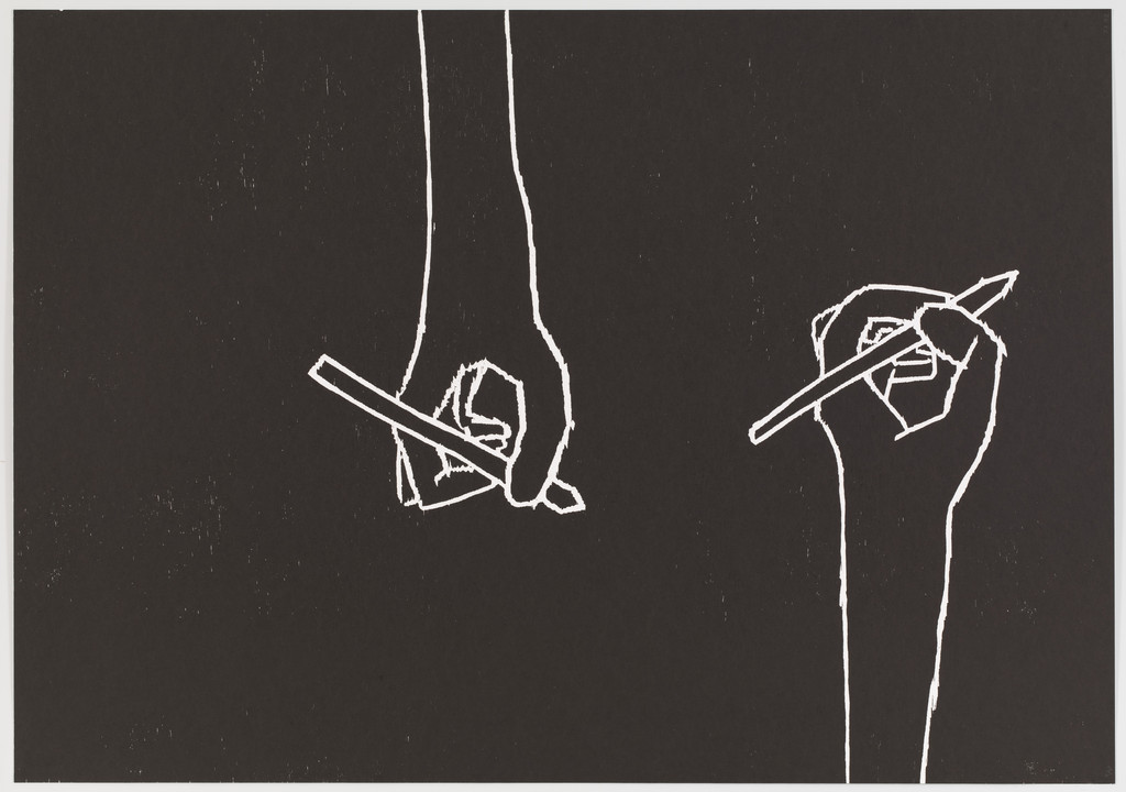 Untitled (Hands writing) from an untitled portfolio by David Shrigley