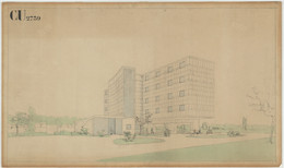 Le Corbusier (Charles-Édouard Jeanneret), Pierre Jeanneret. Swiss Pavilion, Cité internationale universitaire de Paris, France, Perspective of north and west elevations. 1932