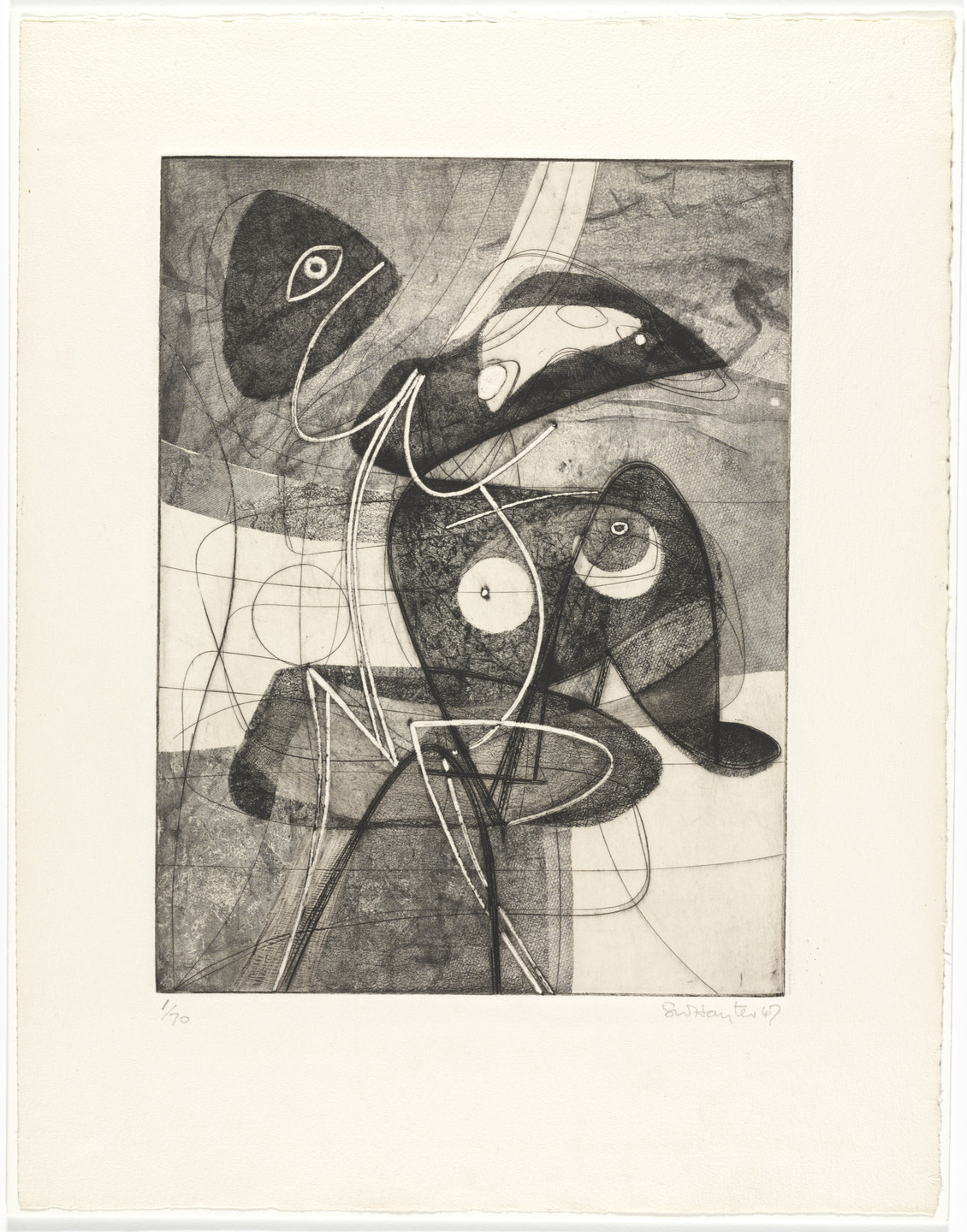 Stanley William Hayter. Virtual Figure (Personnage virtuelle) from Brunidor Portfolio, No. 1. 1947