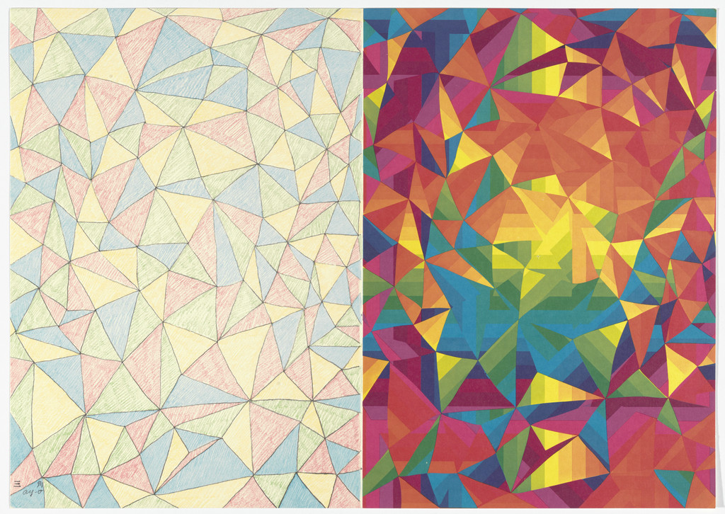 Double page plate (folios 5 verso and 6) from Ouzel, Ay-O, 1971, published 1972