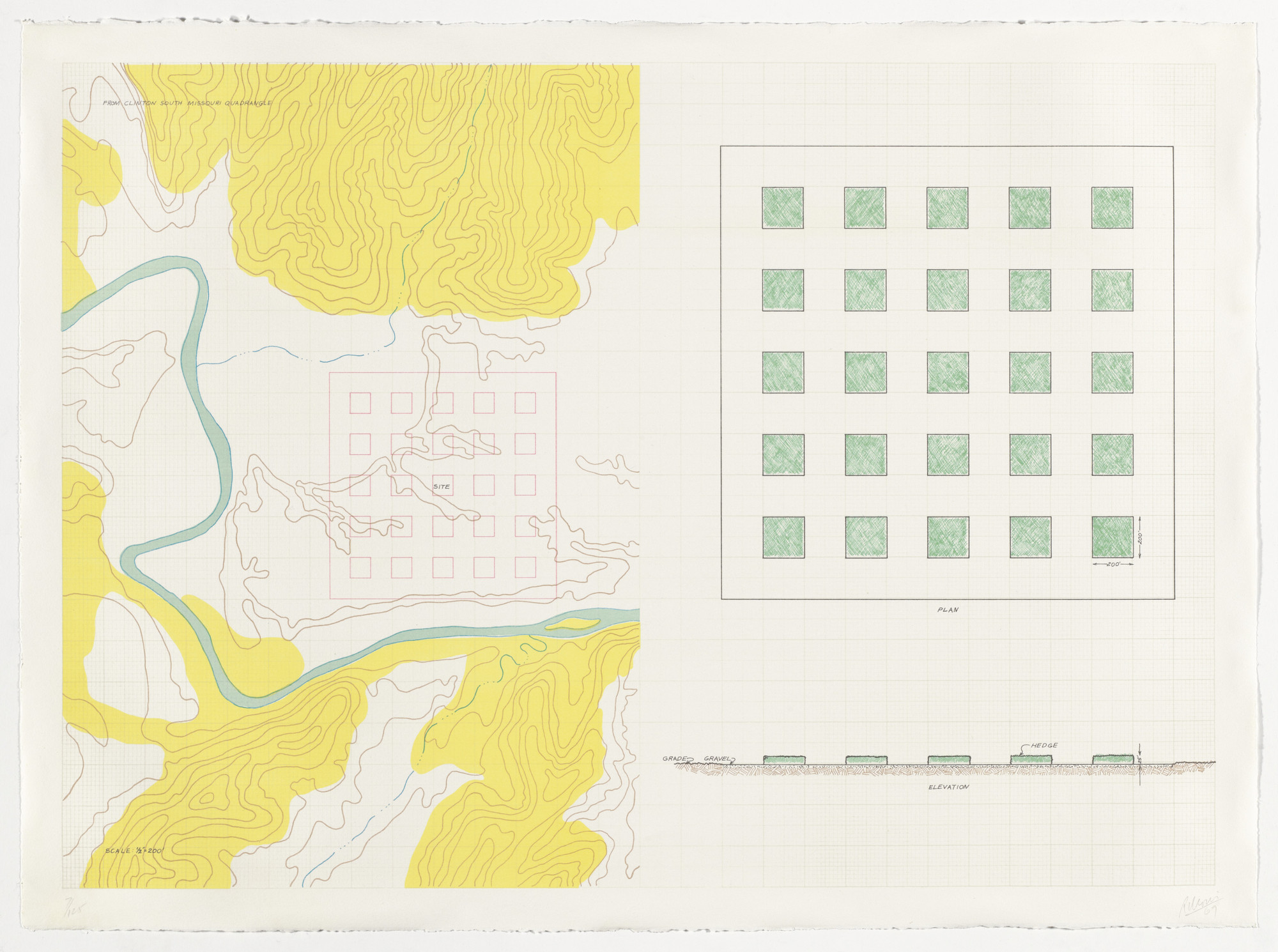 Robert Morris. Hedges and Gravel from Earth Projects