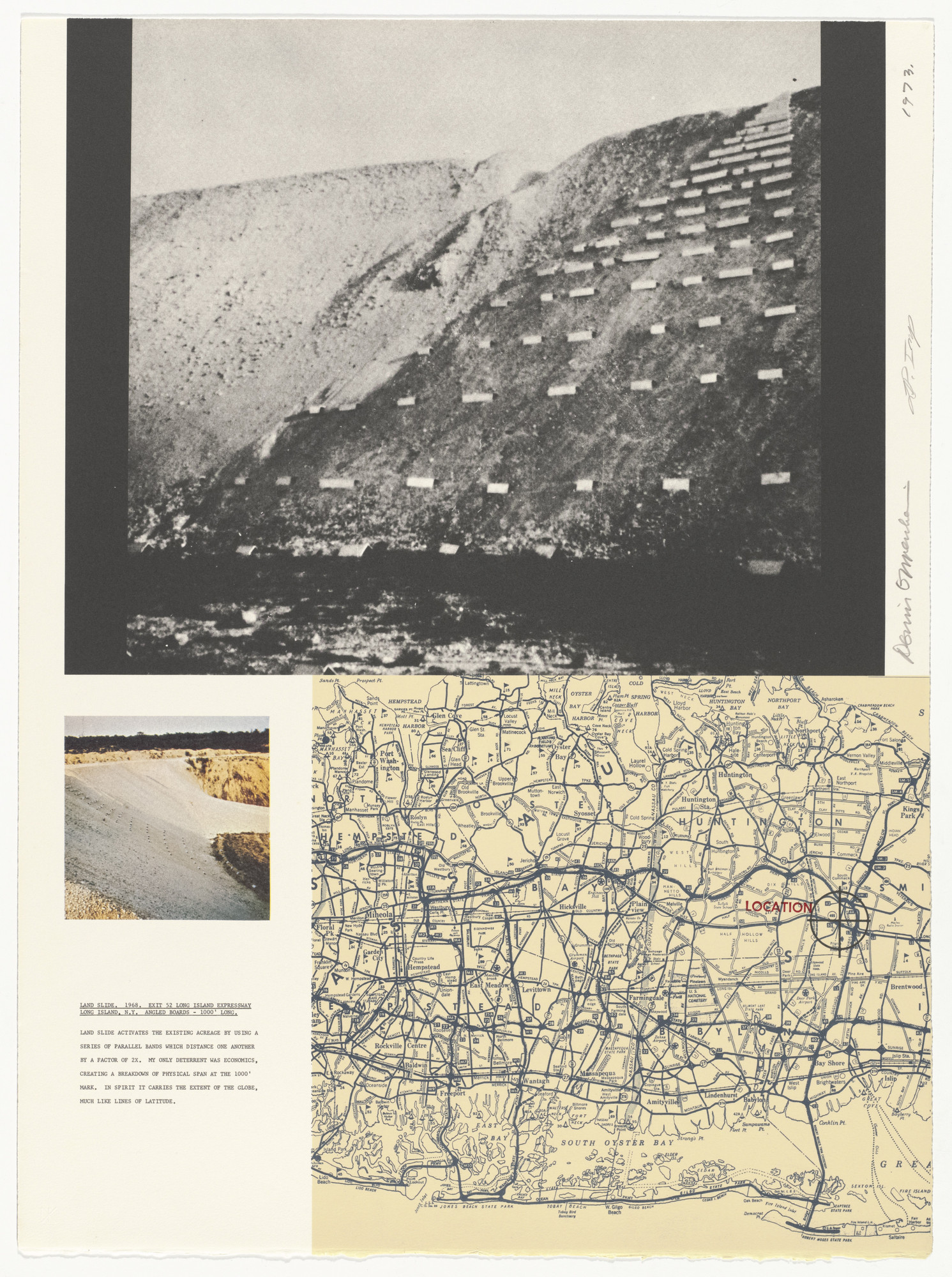 Dennis Oppenheim. Land Slide. 1968 from Projects by Dennis Oppenheim