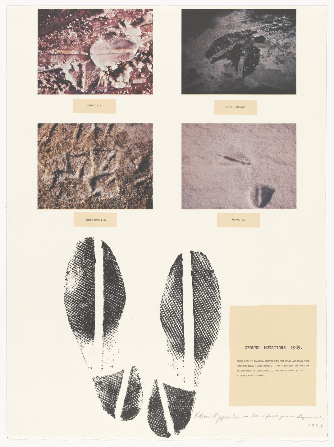 Dennis Oppenheim. Ground Mutations. 1969 from Projects by Dennis