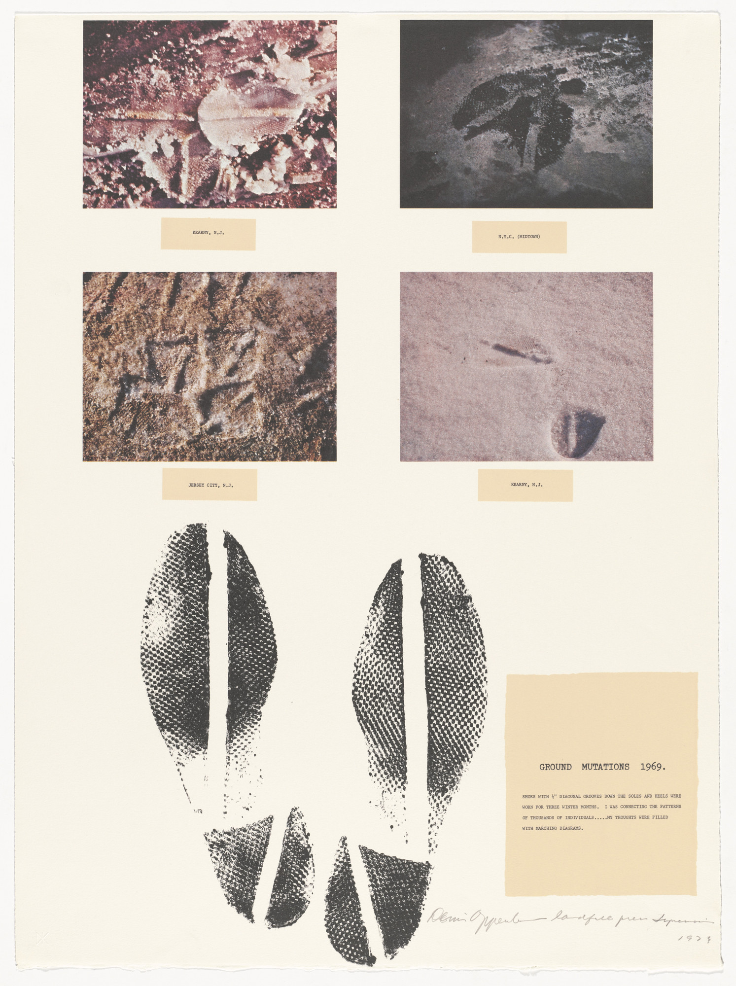 Dennis Oppenheim. Ground Mutations. 1969 from Projects by Dennis Oppenheim