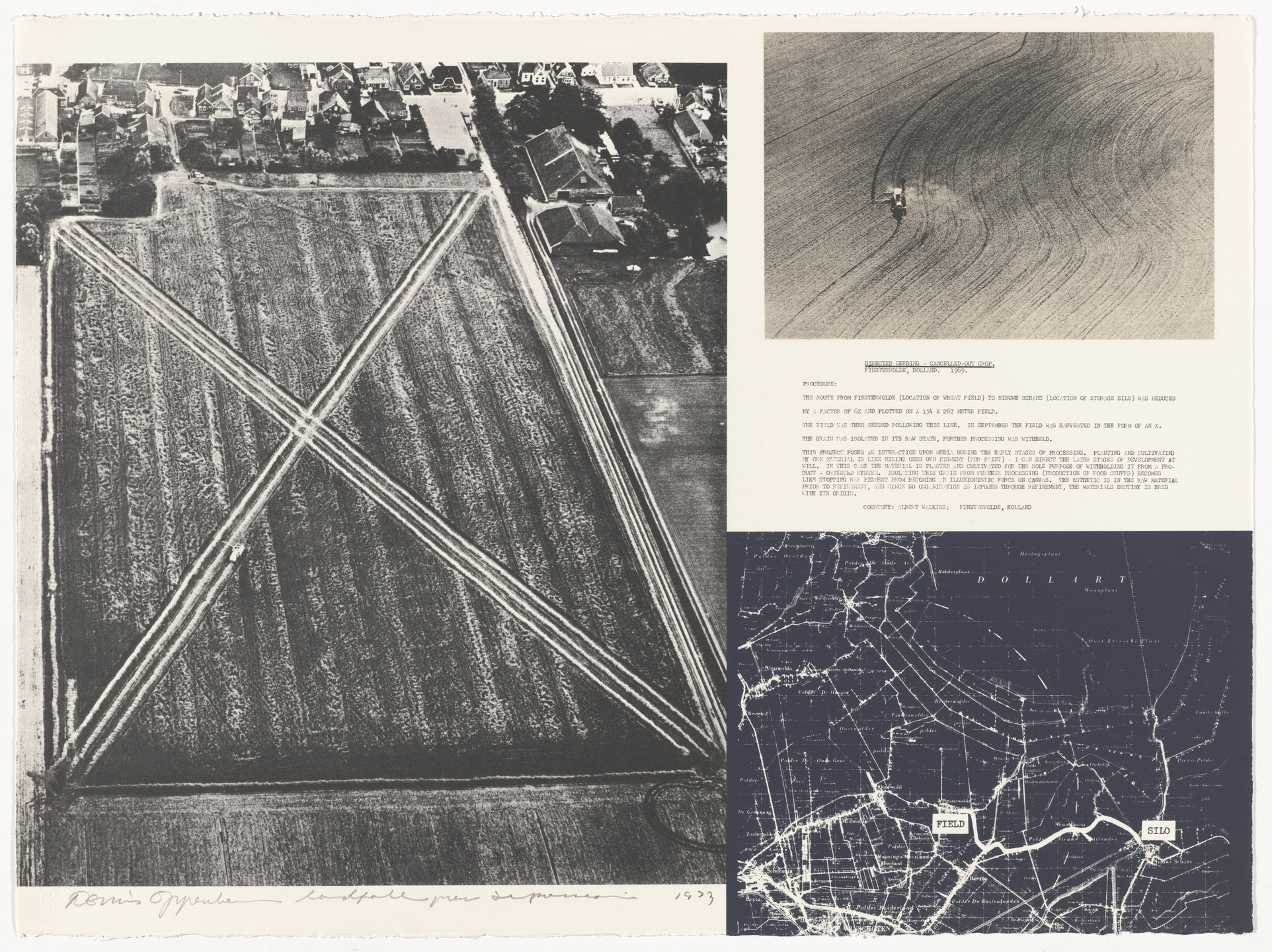 Dennis Oppenheim. Cancelled Crop - Direct Seeding. 1969 from Projects by Dennis Oppenheim. 1973