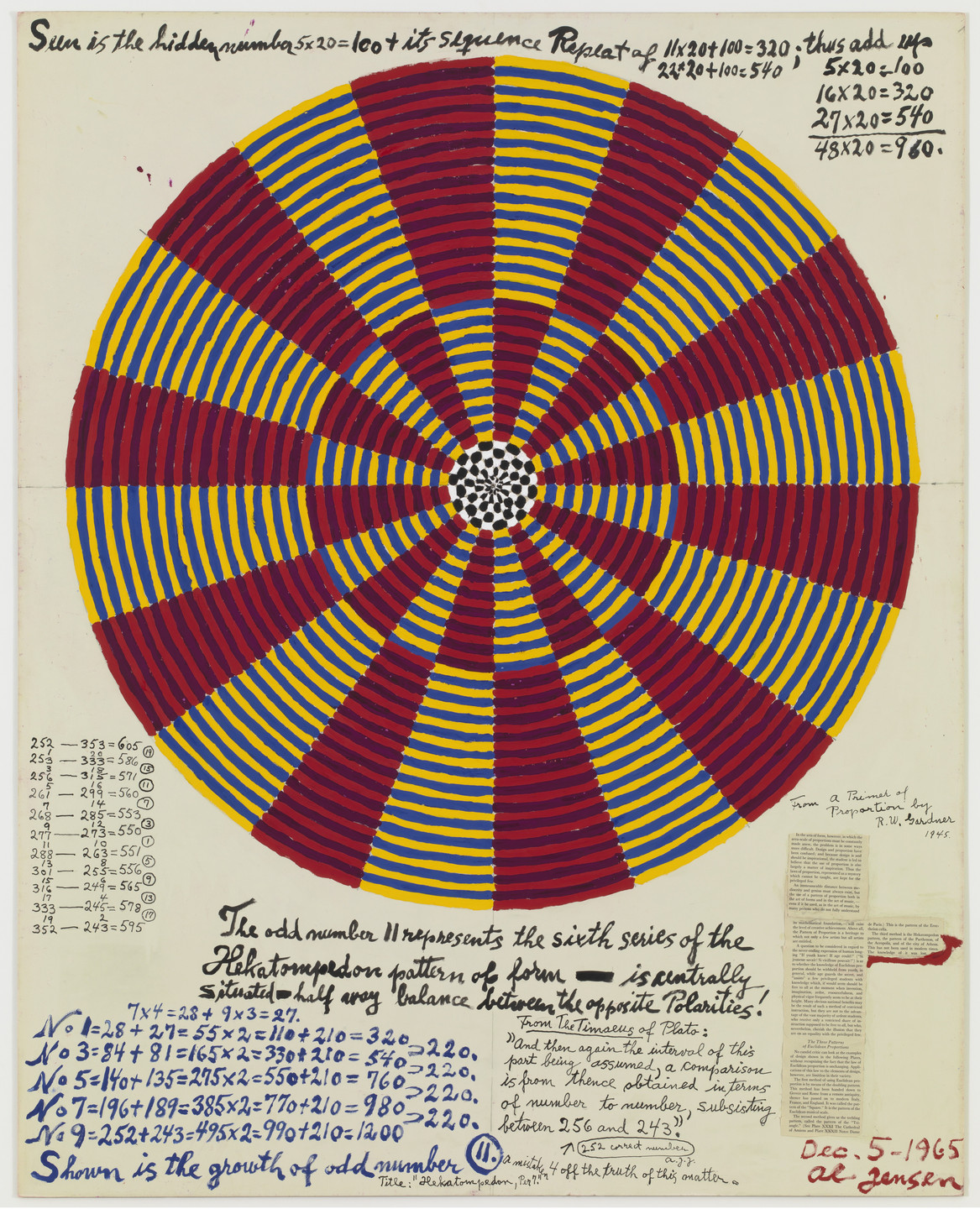 Alfred Jensen. Hekatompedon Series, Per 7. 1965