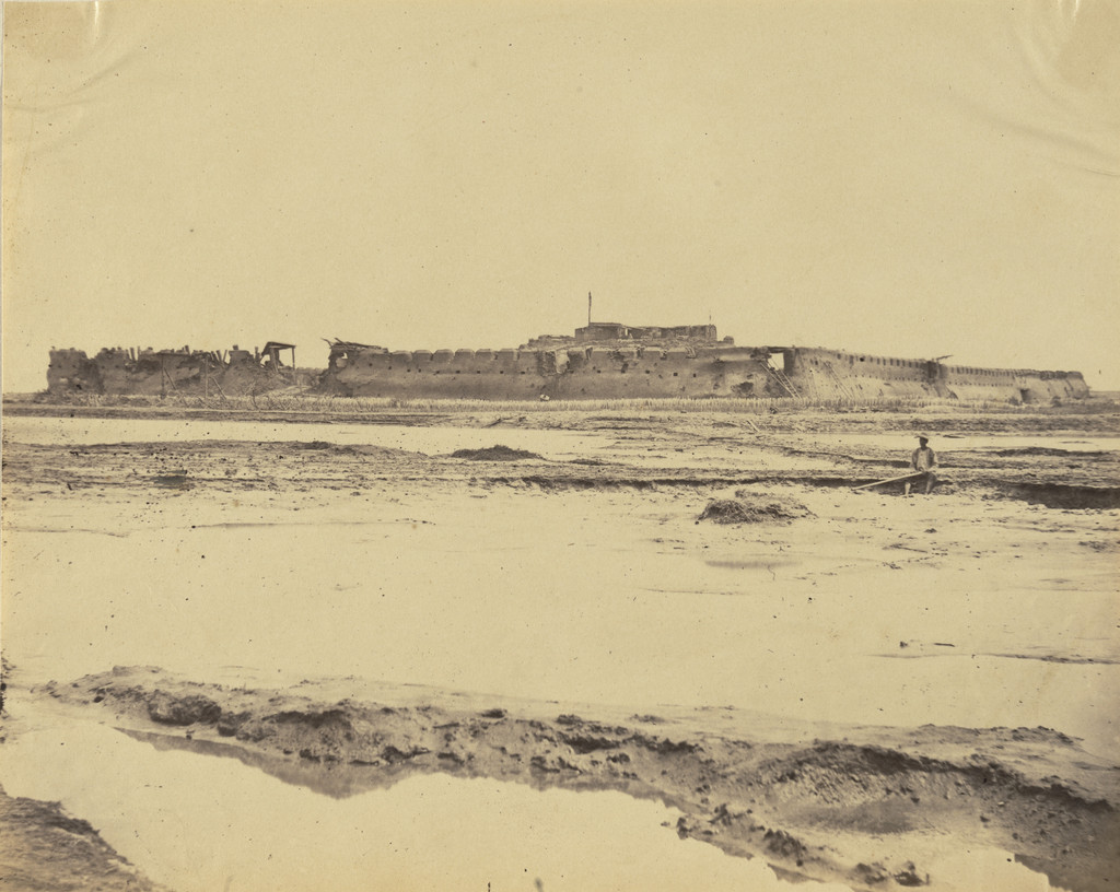 Exterior of North Taku Fort on Peiho River, Showing the English and French Entrance