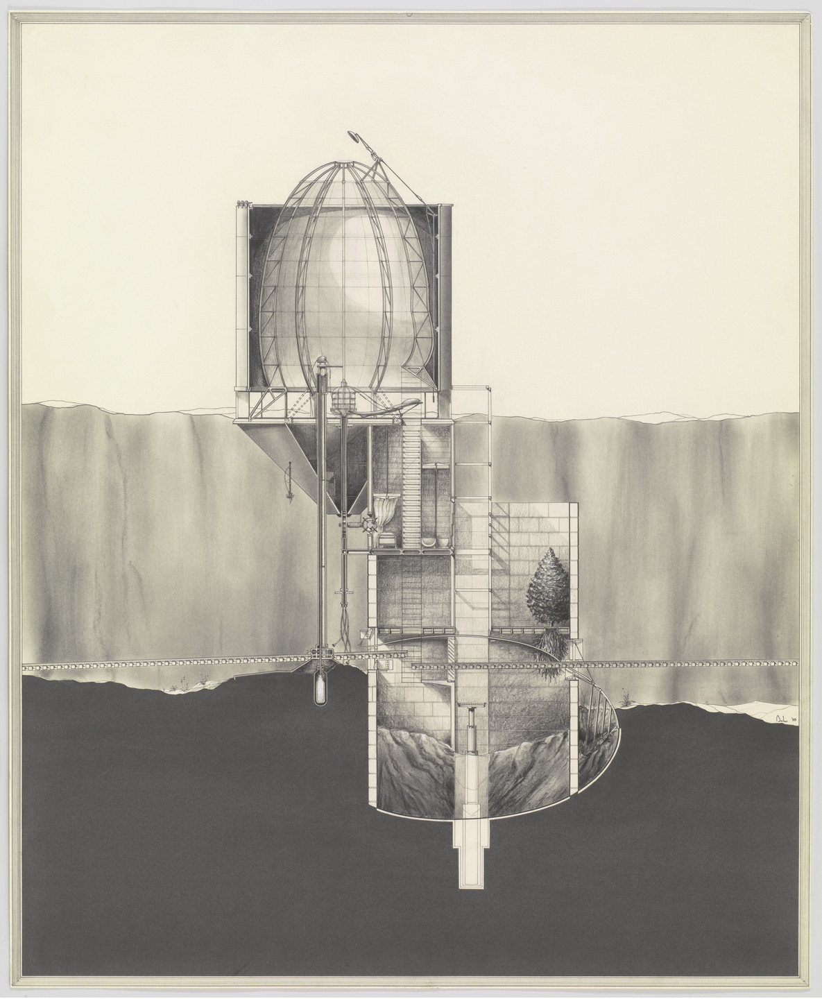 Douglas Darden. Oxygen House Project (Section). 1988