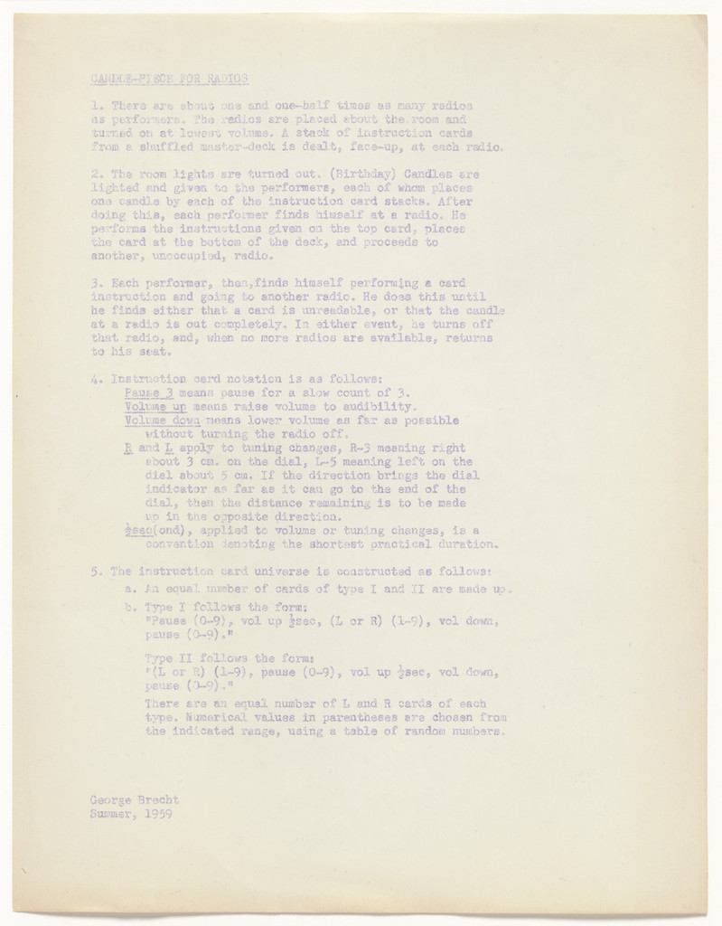 Candle-Piece for Radios by George Brecht