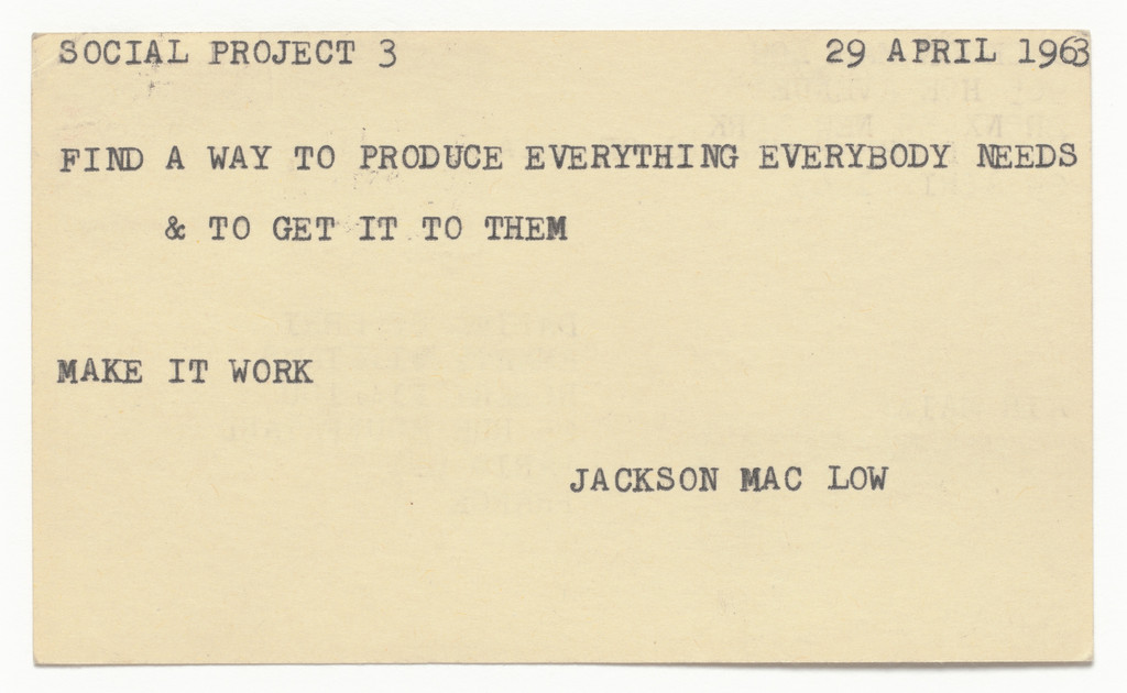 Social Project 3, Jackson Mac Low, 1963