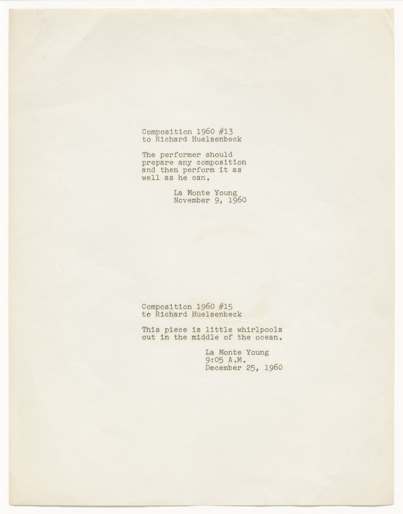 Composition 1960 #13 to Richard Huelsenbeck and Composition 1960 #15 to Richard Huelsenbeck by La Monte Young