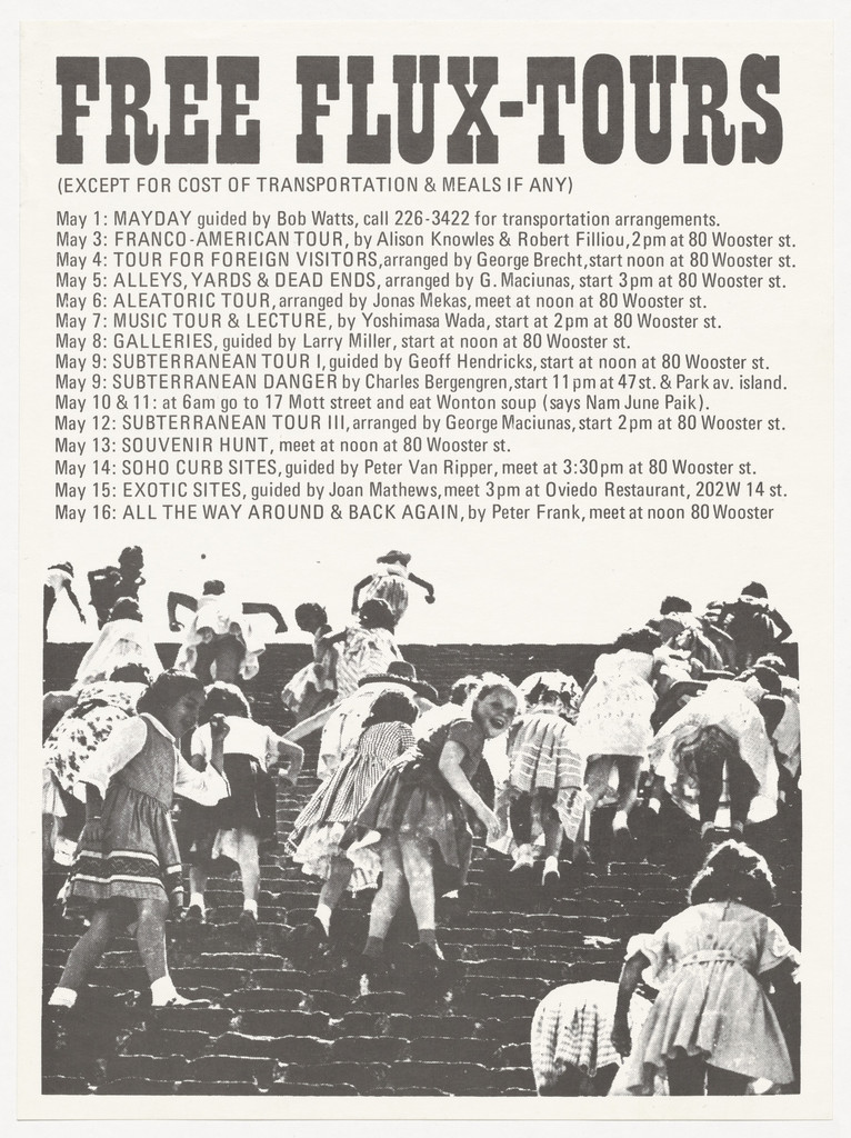 Flyer for Free Flux Tours, May 1, 3-16, 1976