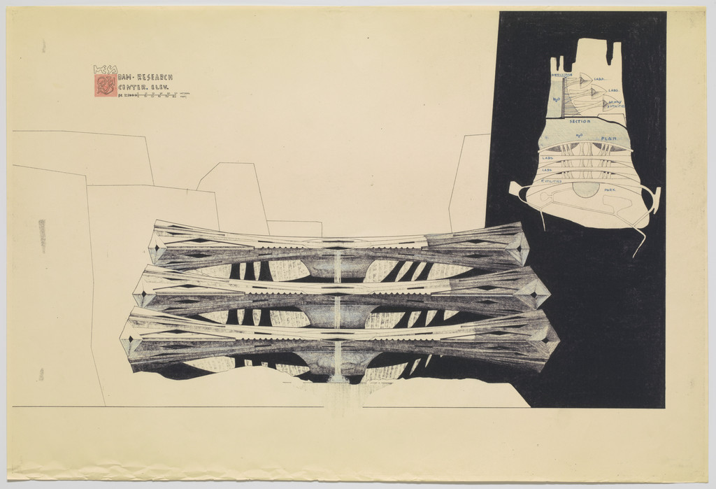 Dam–Research Center Project (Plan and section)