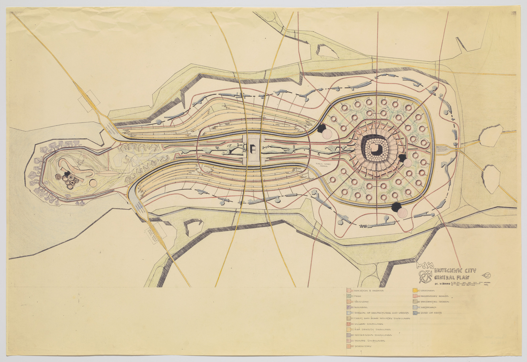 Paolo Soleri. Mesa City Project, Plan. 1960