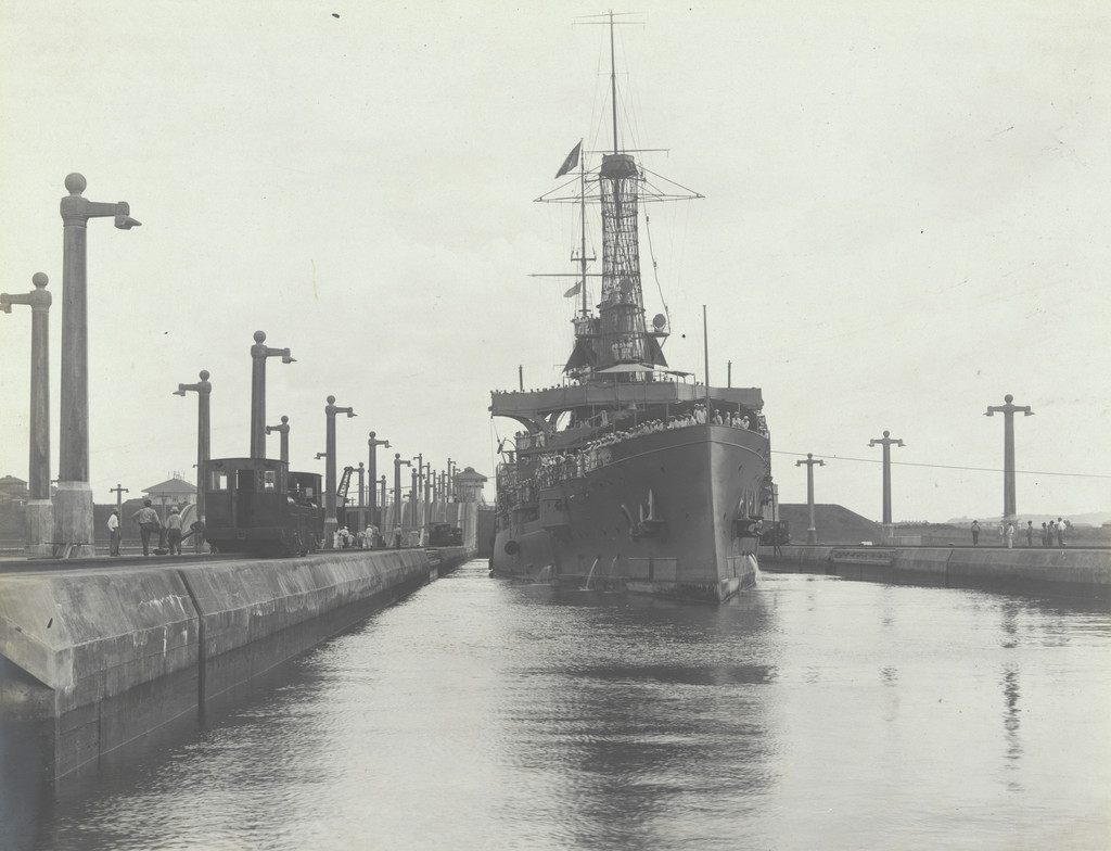 U.S.S. Tennessee in Gatun lower lock