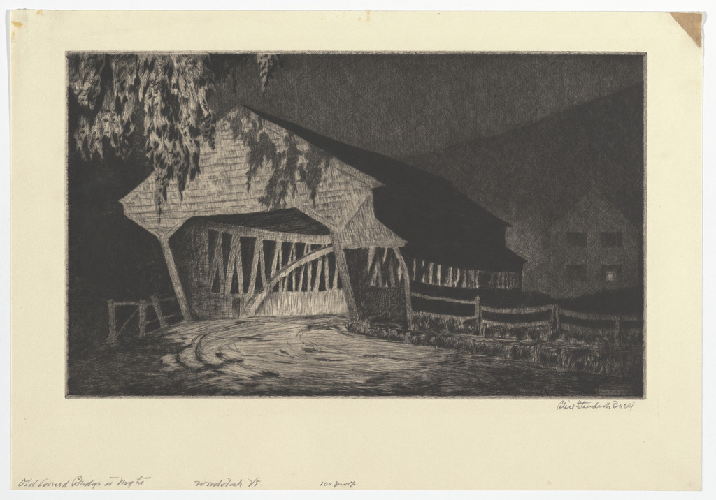 Old Covered Bridge at Night, Woodstock, VT