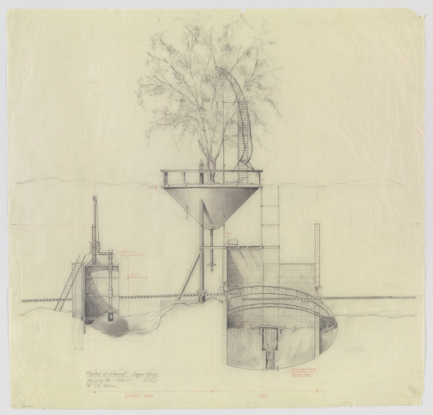 Douglas Darden. Oxygen House Project (Section). 1988