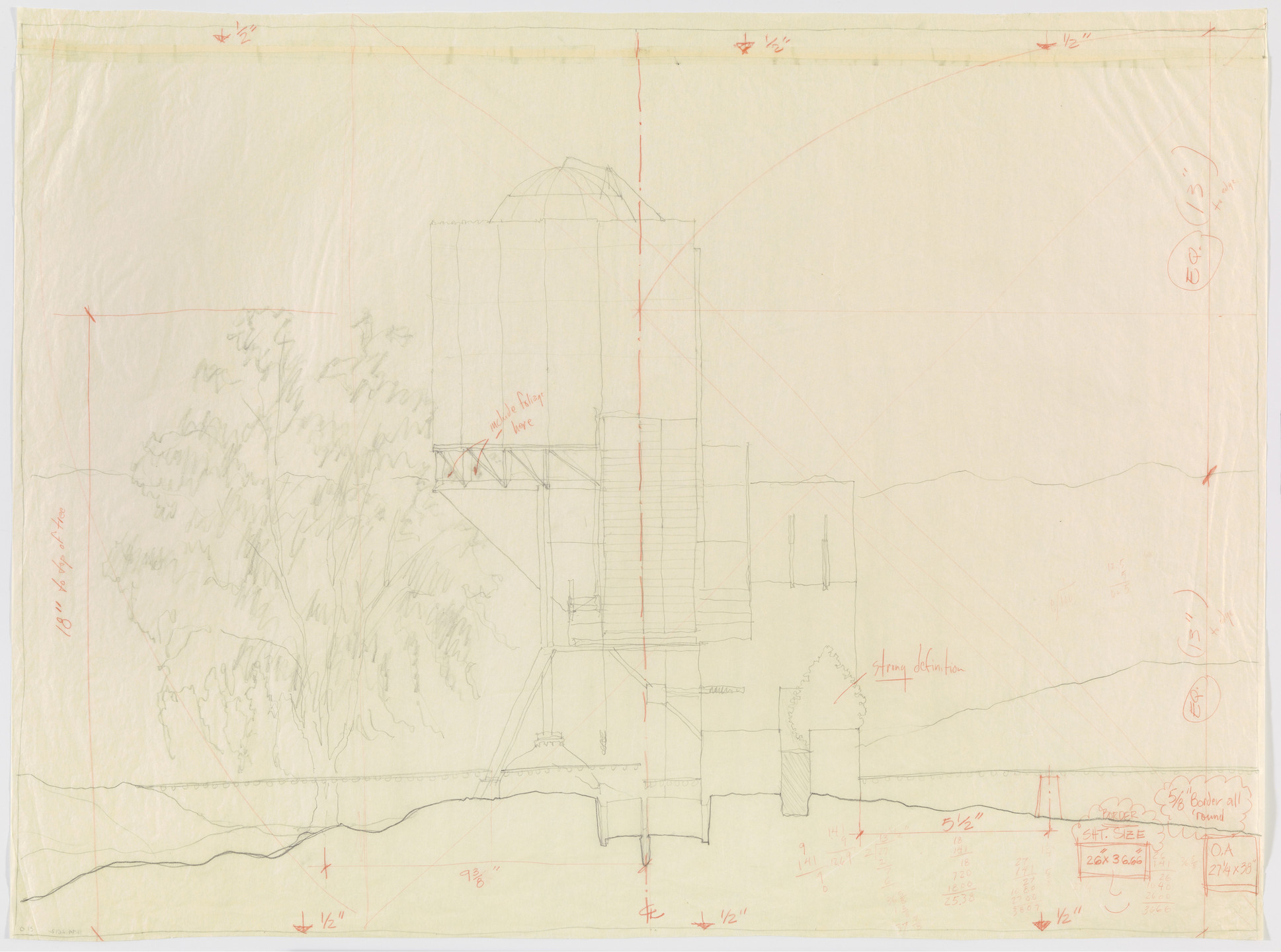 Douglas Darden. Oxygen House Project, Elevation. 1988