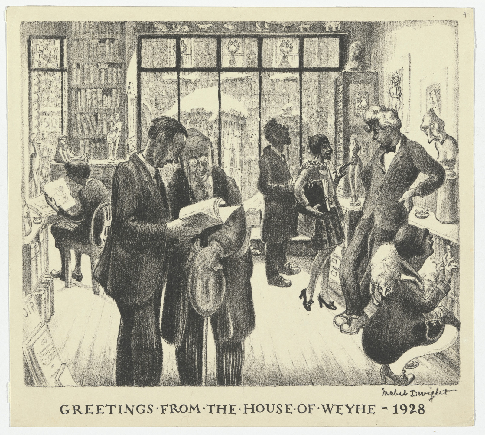 Mabel Dwight. Greetings from the House of Weyhe. 1928