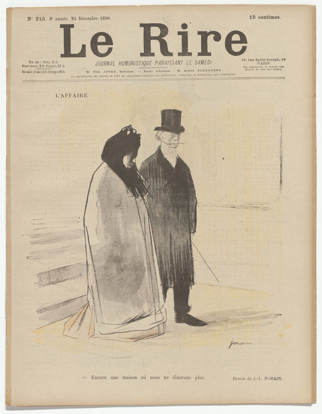 Jean-Louis Forain. The Affair (L&#39;Affaire) from Laughter (Le Rire). December 24, 1898.