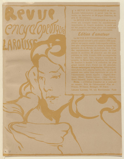 Advertisement for Revue encyclopédique Larousse from The Beraldi Album of Theatre Programs