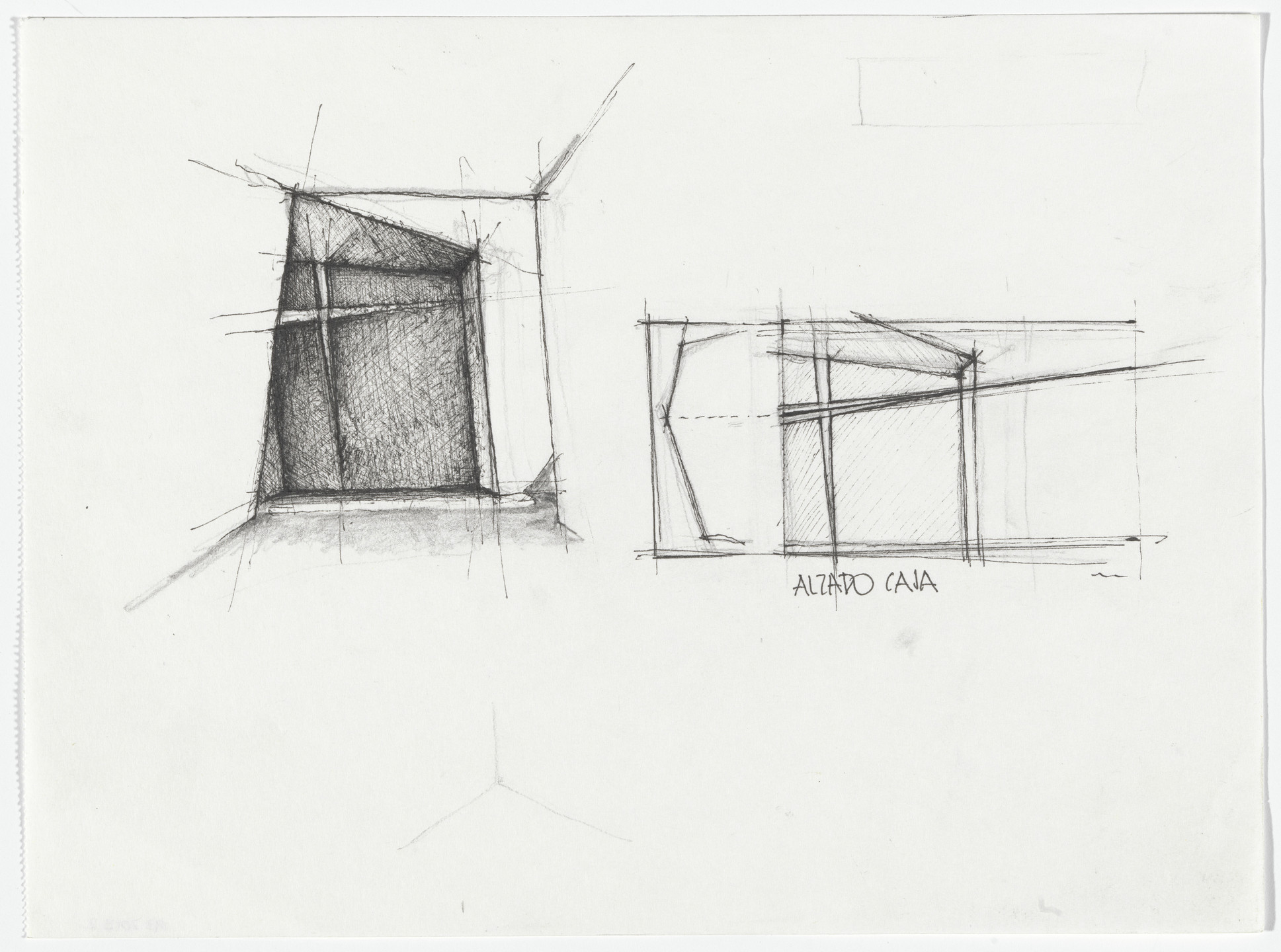 Fernando Martín Menis. Holy Redeemer Church, San Cristóbal de la Laguna, Tenerife, Spain (Perspective and elevation sketches). 2005