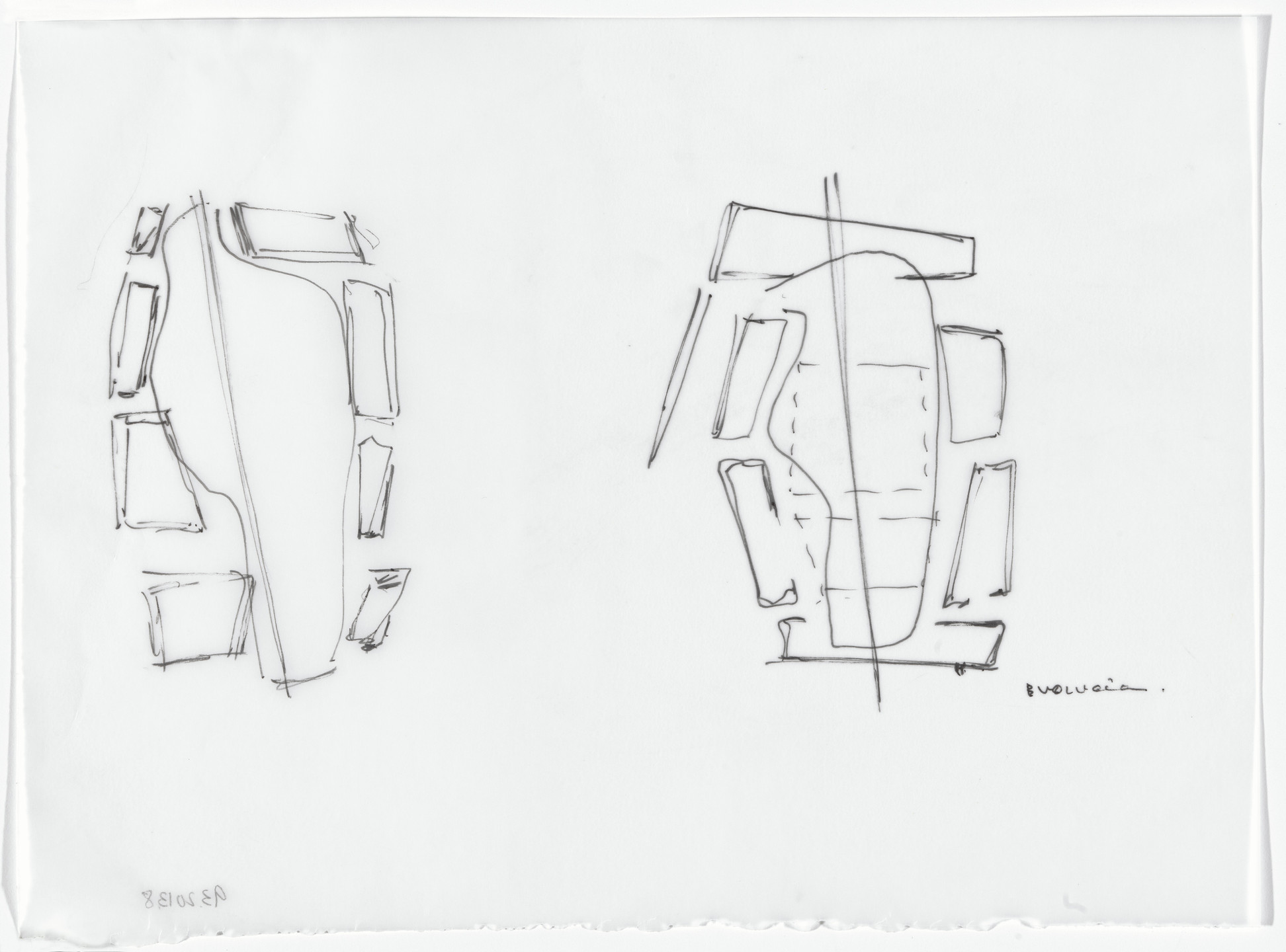 Fernando Martín Menis. Holy Redeemer Church, San Cristóbal de la Laguna, Tenerife, Spain (Plan sketches). 2005