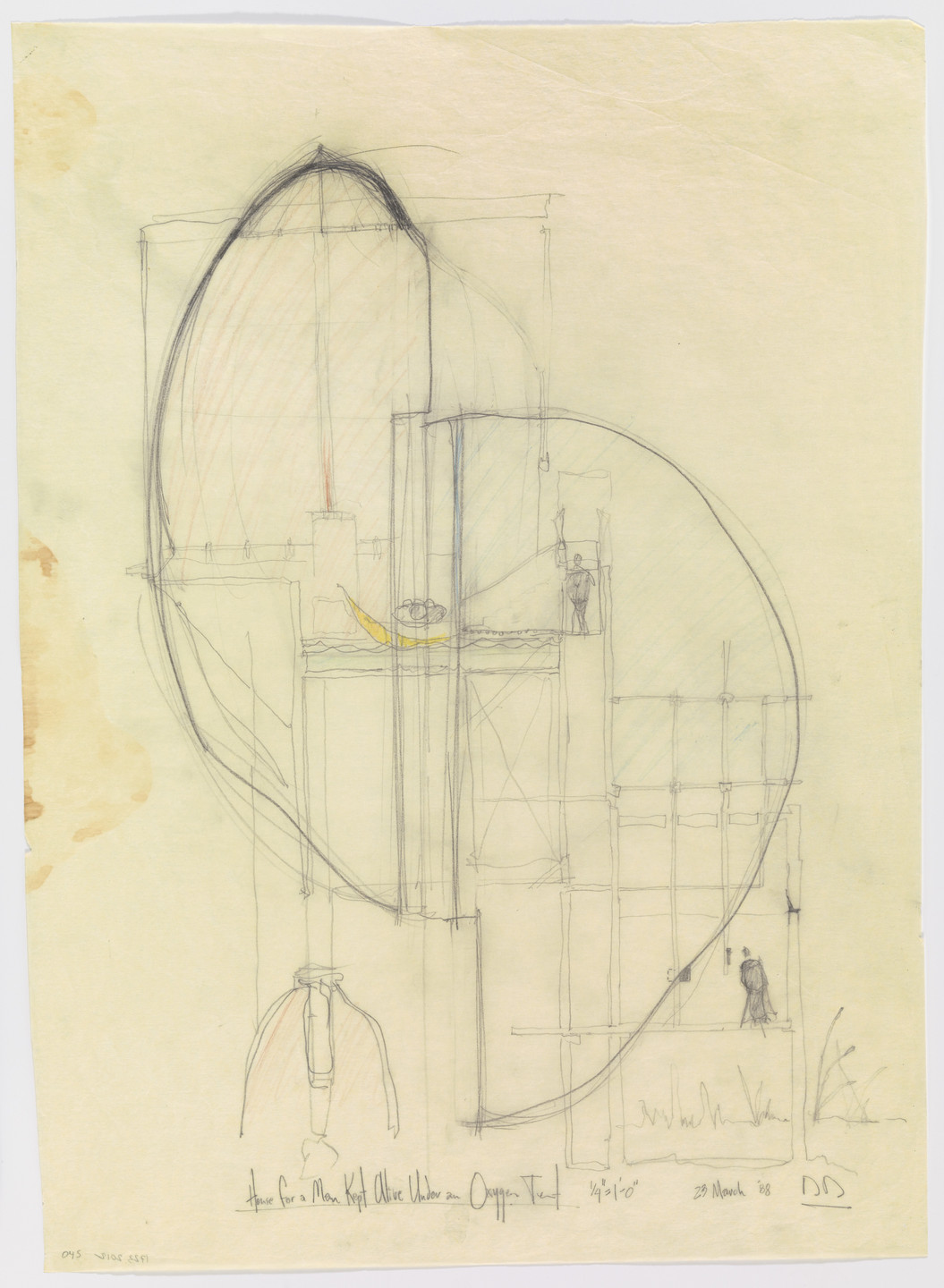 Douglas Darden. Oxygen House Project (Section). 1988