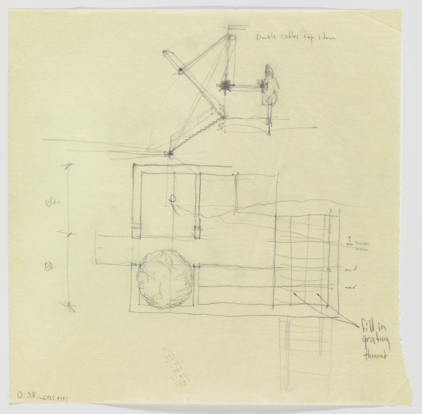 Douglas Darden. Oxygen House Project (Plan/ section study). 1988