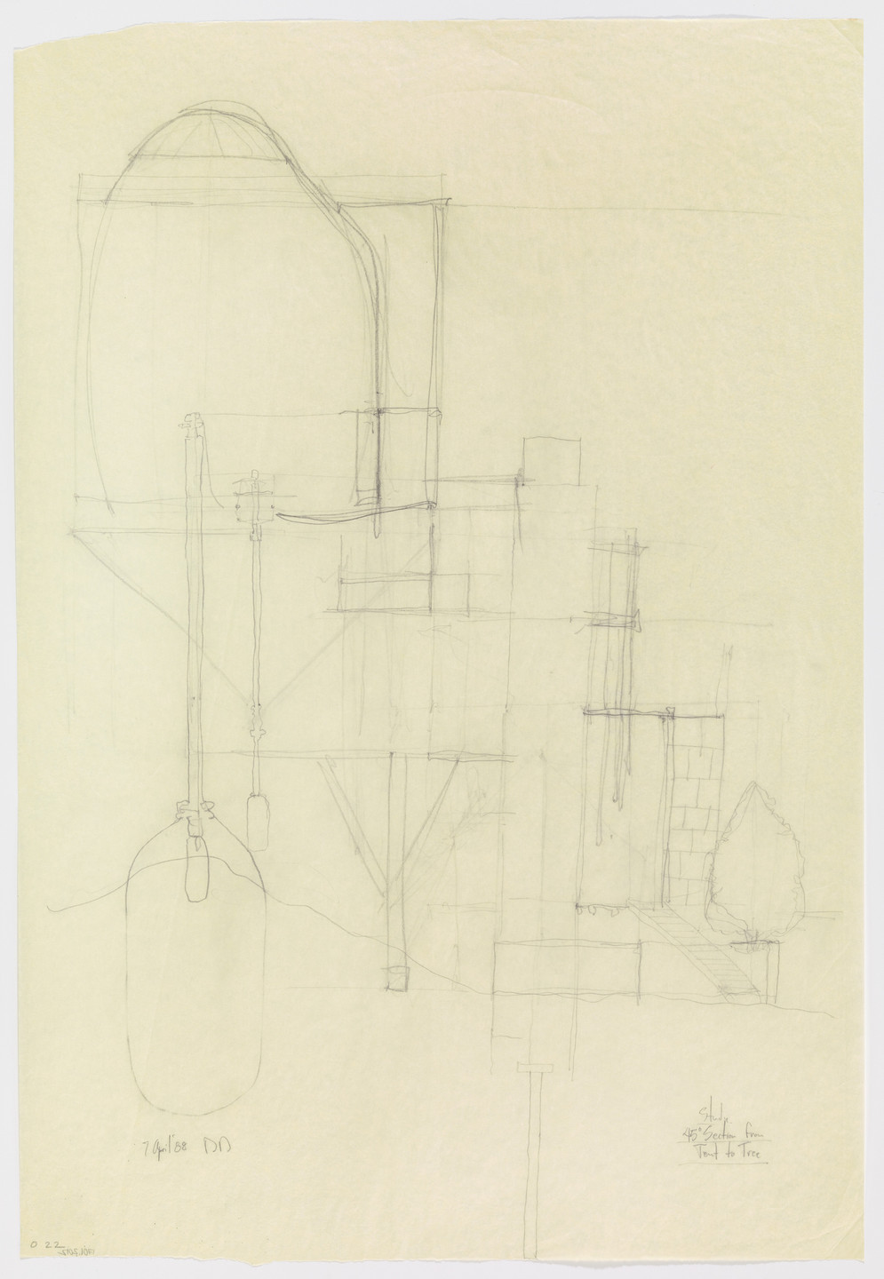 Douglas Darden. Oxygen House Project (Section). 1988