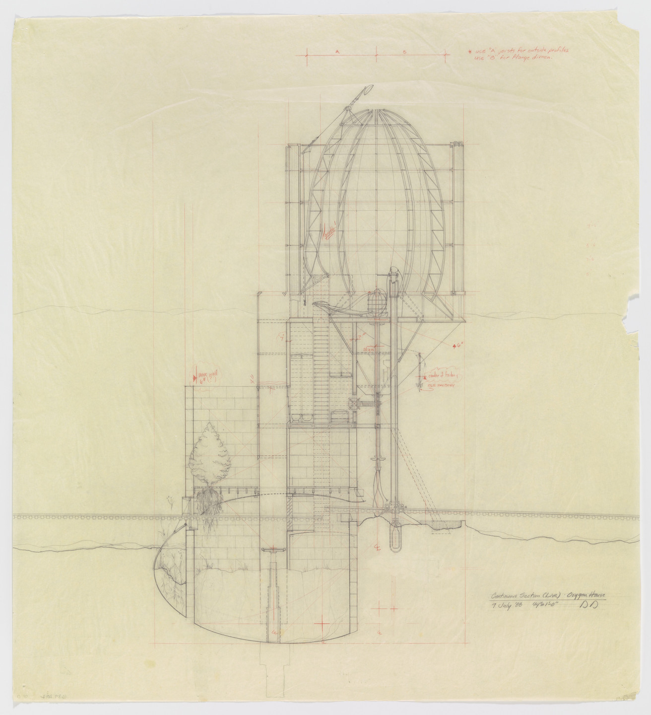 Douglas Darden. Oxygen House Project (Section). 1988