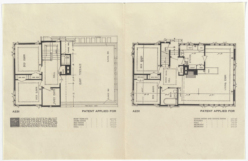 American System-Built Houses for The Richards Company project, Milwaukee, Wisconsin (Plans)