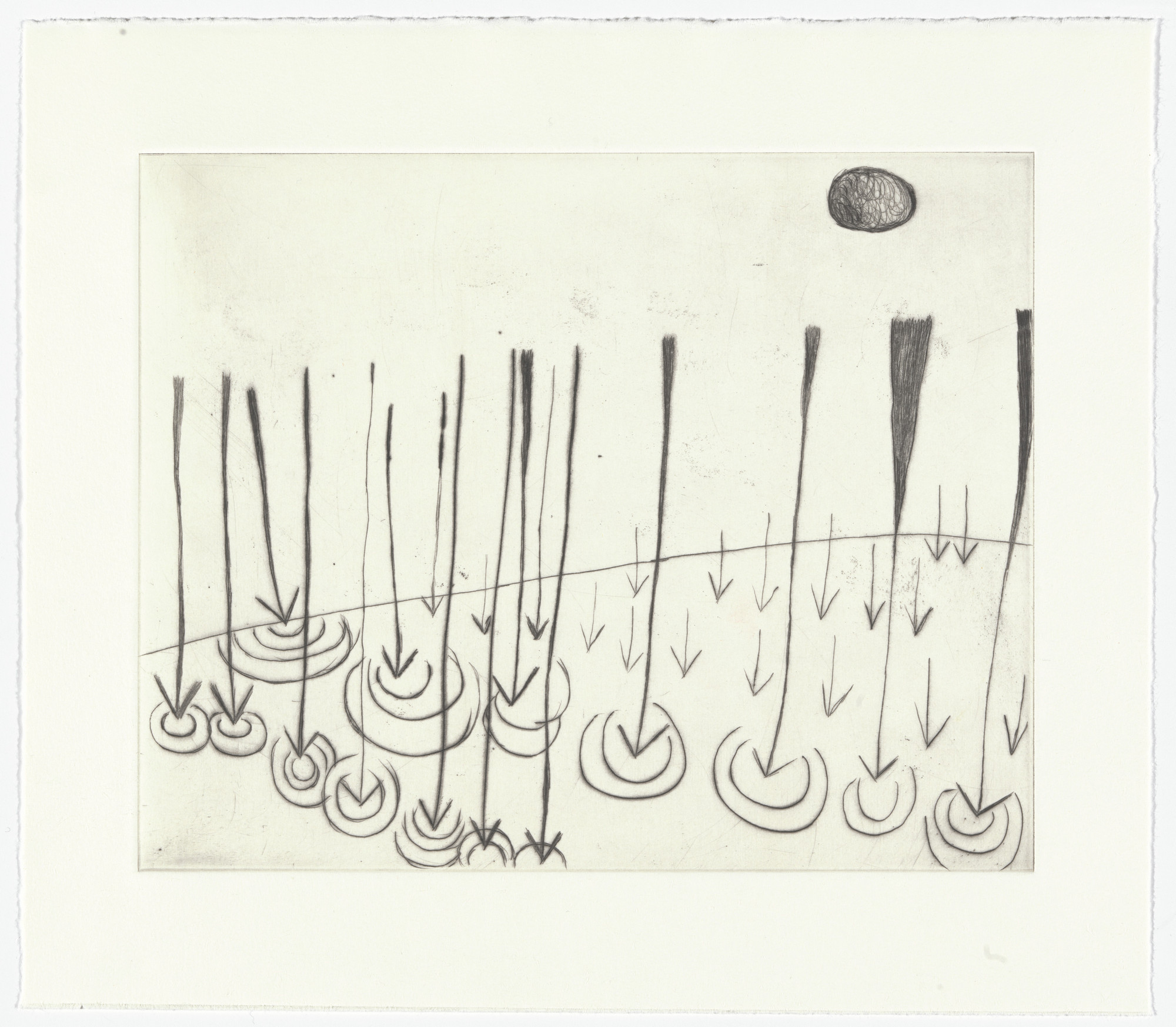 Louise Bourgeois. Rain Falling on Water, state II of XI