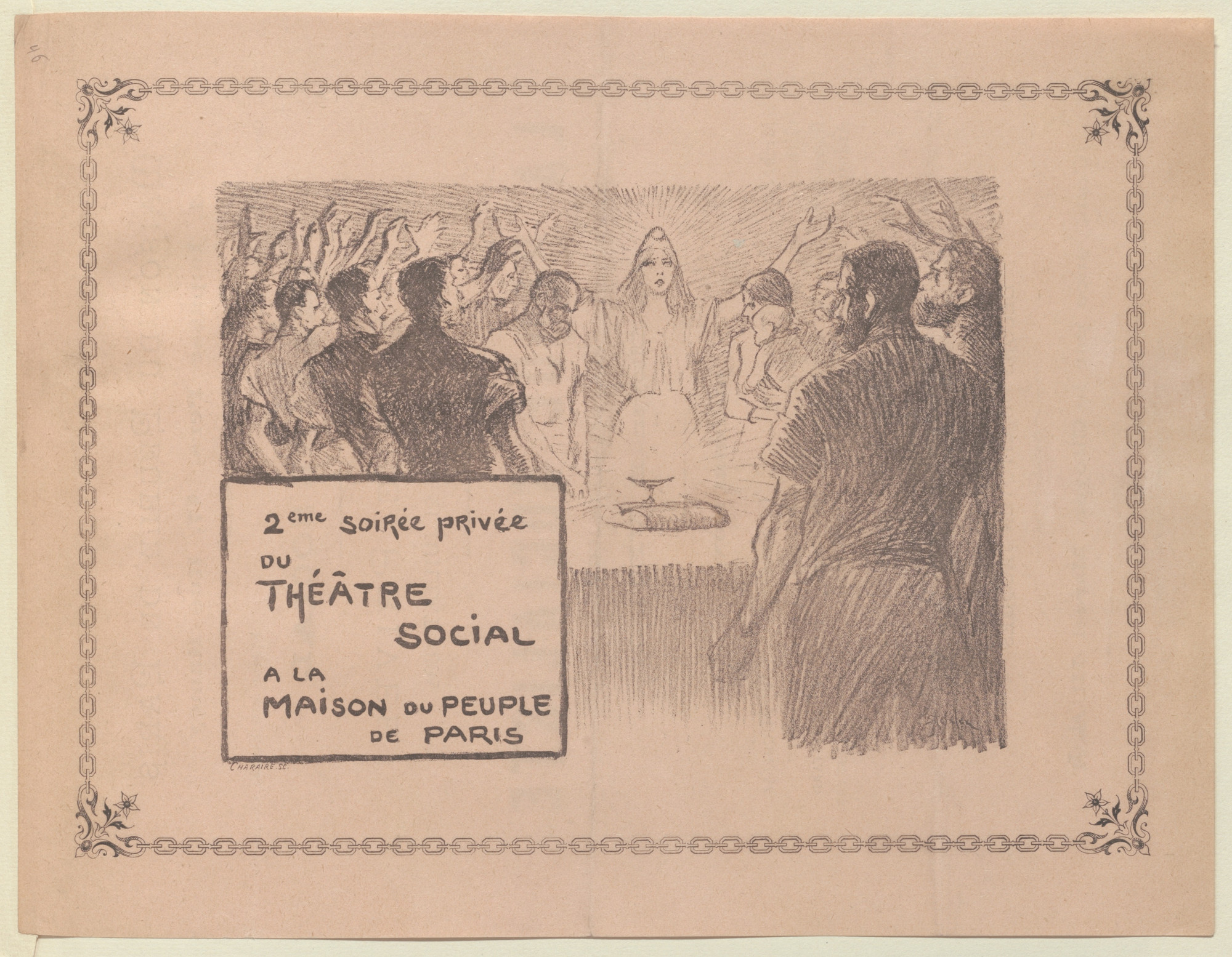 Théophile-Alexandre Steinlen. Program for Socialist Spring (La Paque socialistes) from The Beraldi Album of Theatre Programs