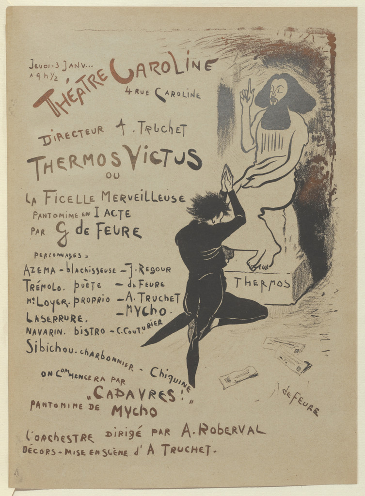 Program for Thermos Victus or the Marvelous String (Thermos victus ou La Ficelle merveilleuse) from The Beraldi Album of Theatre Programs