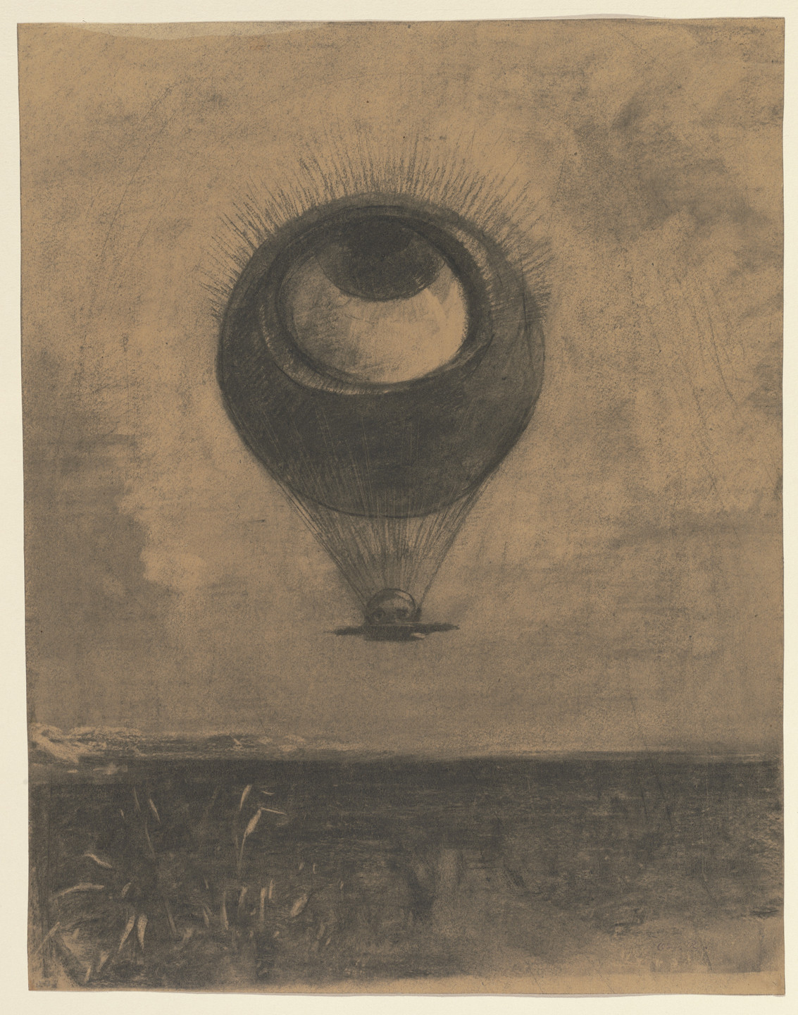 Odilon Redon. Eye-Balloon (Œil-ballon). 1878