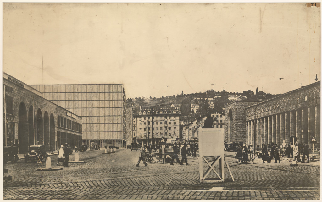 Bank and Office Building project, Stuttgart, Germany (Perspective view from Hindenburgplatz)