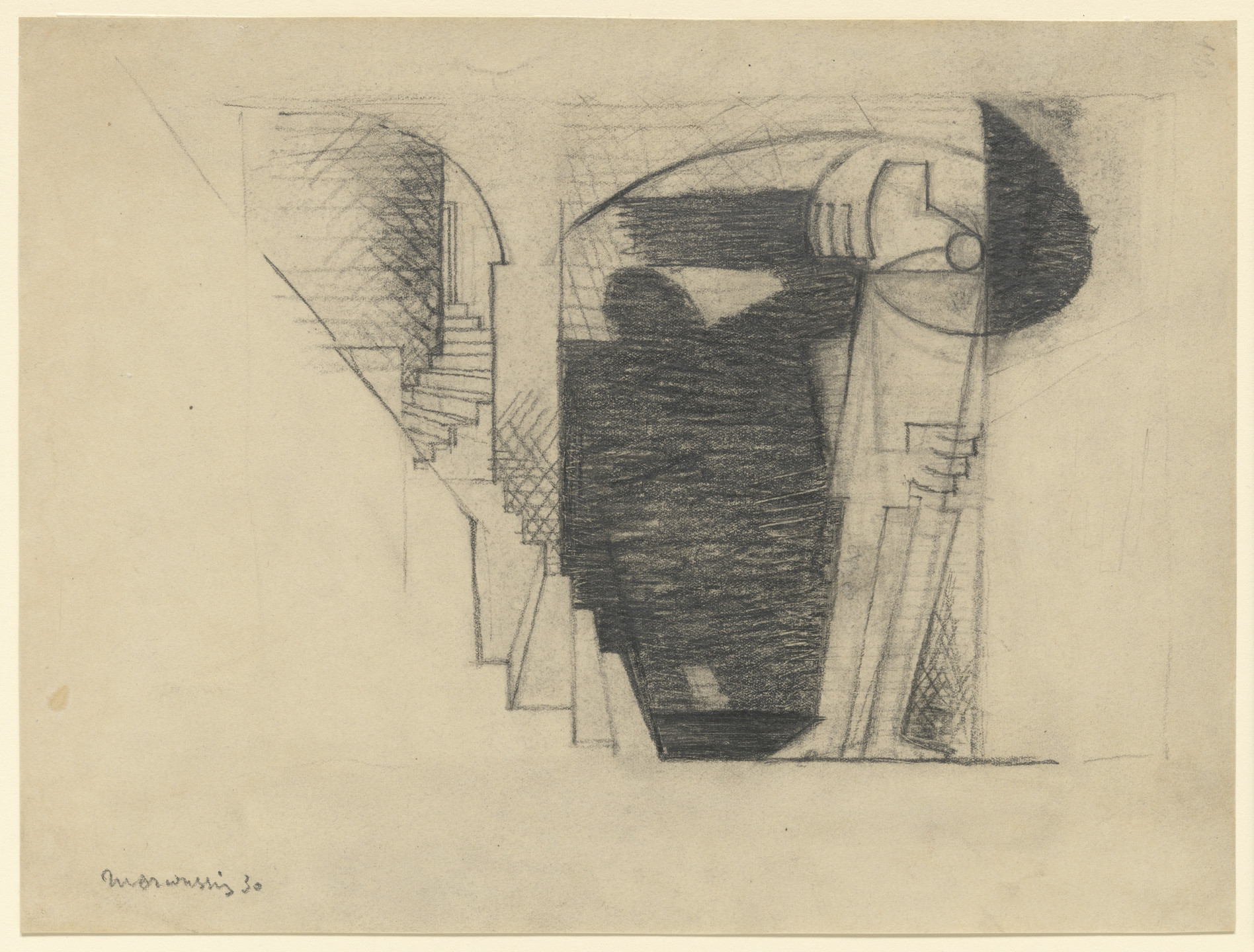 Louis Marcoussis. Stairway with Figure. 1930
