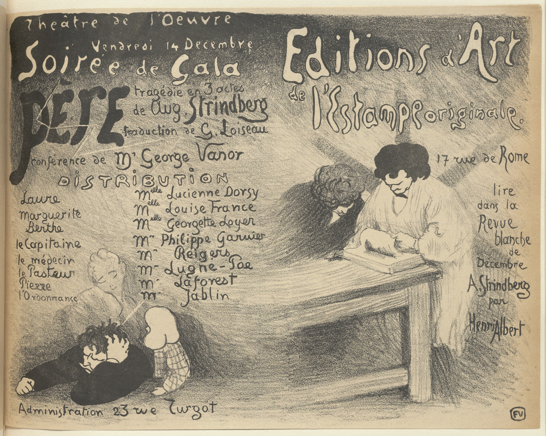 Félix Vallotton. Program for Father (Père) from The Beraldi Album of Theatre Programs. 1894