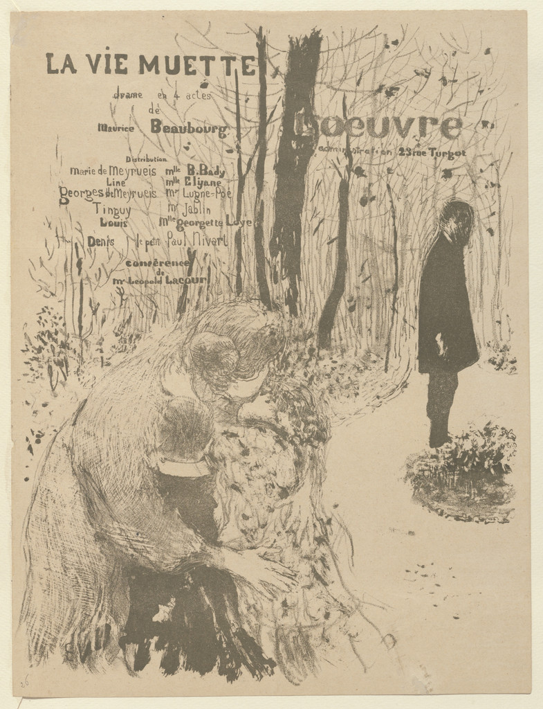 Program for The Silent Life (La Vie muette) from The Beraldi Album of Theatre Programs by Édouard Vuillard