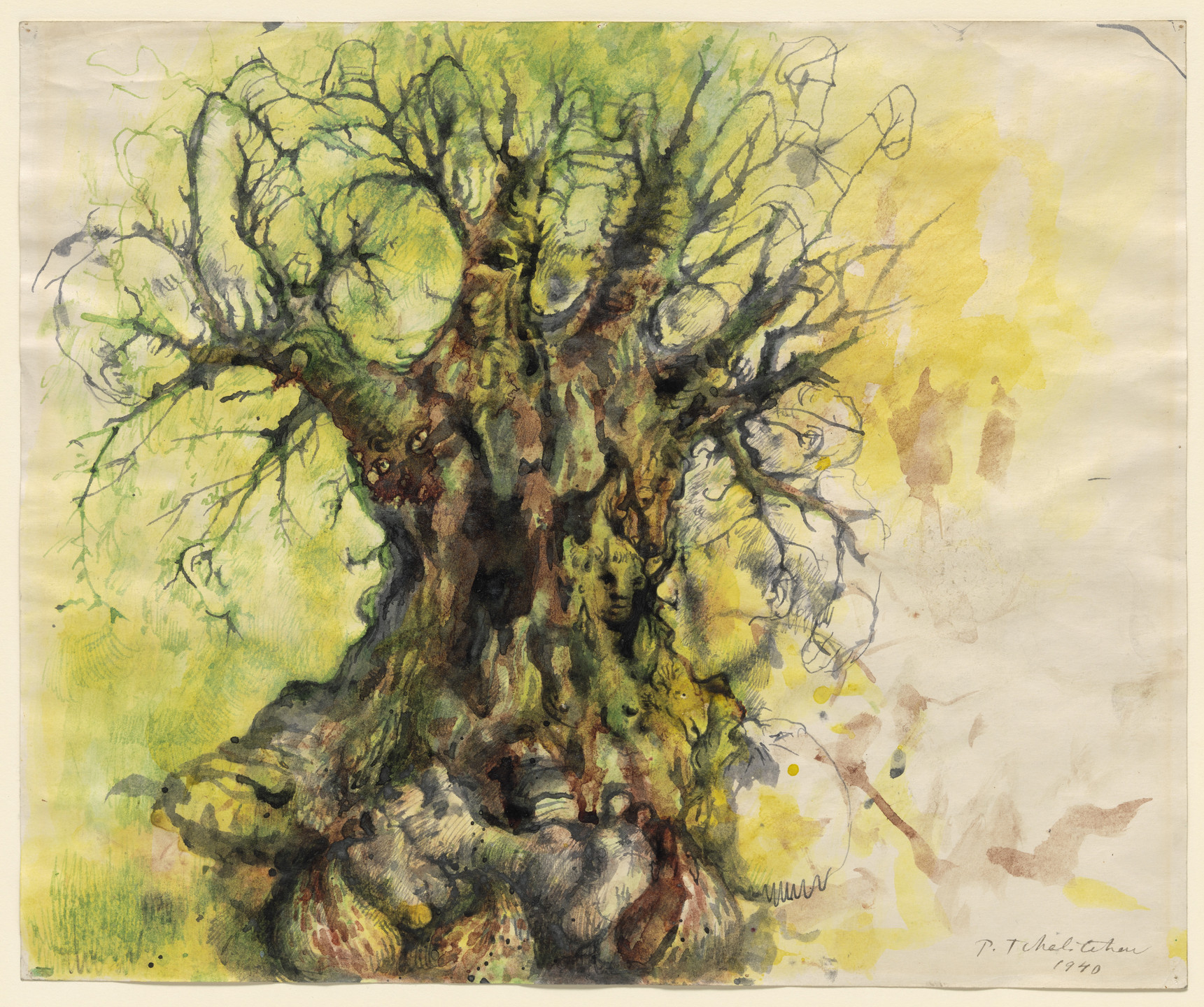 Pavel Tchelitchew. Tree into Hand and Foot with Children (Study for Hide-and-Seek). 1940