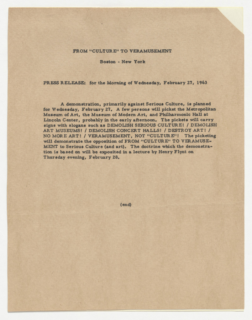 From "Culture" to Veramusement